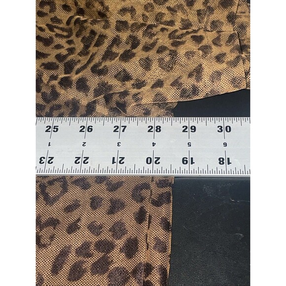 Plus Size Top 26/28 Leopard Sheer Mesh Animal Print Mob Wife Glam Night Out Boho - Picture 7 of 8
